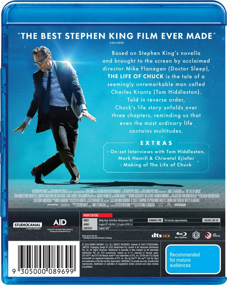 BRAND NEW The Life Of Chuck (Blu-Ray, 2025) *PREORDER Movie Tom Hiddleston - image 2 of 2