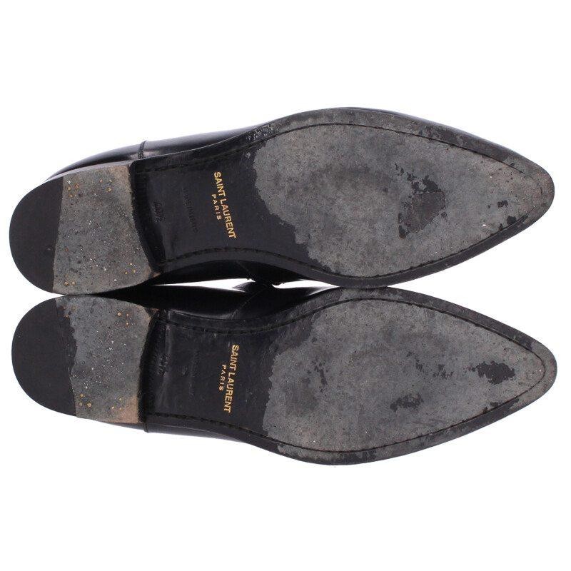 Stivali Saint Laurent tacco zip laterale nero a punta misura 40 5 uomo autentici