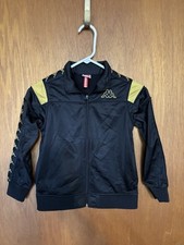 Kappa Sz 8 Black With Gold Trim Kids Jacket