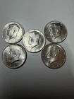 Lot of 5 Kennedy Half Dollars 1964 BU 90% Silver Uncirculated