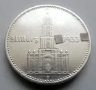 (529)XRARE  German SILVER COIN  2 REICHSMARK  1934 G  4 Swastika+Date