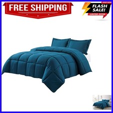 3 Piece All Season Down Alternative Comforter and Pillowcase Set Hypoallergen...
