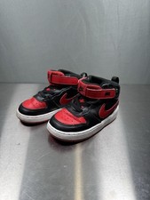 Toddler's Nike Court Borough Mid 2 Blk/University Red-White CD7784 003 