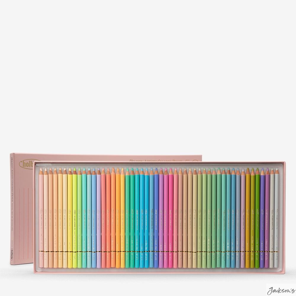 Holbein Artists Coloured Pencils High Pigment 50 Pastel Colours Set Drawing