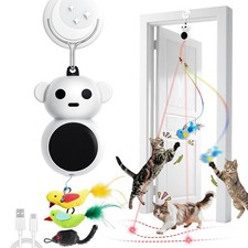2-in-1 Laser Pointer Flying Bird Cat Toy - USB Rechargeable, Adjustable Speed