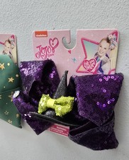 JoJo Siwa HAIR Bow Halloween Purple Witch Hat / Green w Stars Lot of 2 Costume