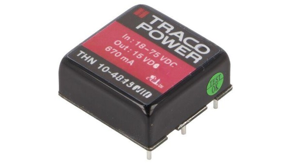 Przetwornica Dc/Dc, 10W, Uwej: 18...75VDC, Uwyj: 15VDC, Iwyj: 670Ma THN 10-4813W-image