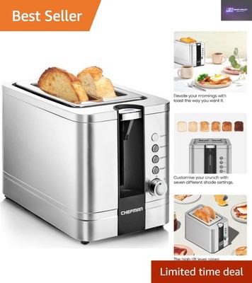 Klassischer Edelstahl-Toaster - 2 Scheiben, 4 Kochmodi, leicht zu reinigendes Design