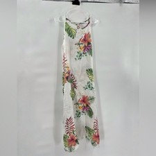 Lungo L Arno white tropical 100 linen dress size medium midi maxi