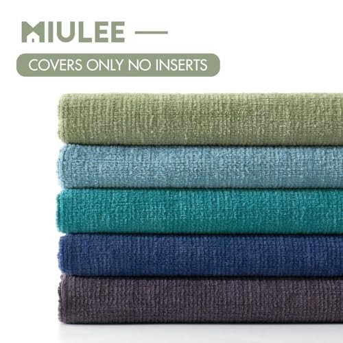 Couch Pillow Covers 18x18 Inch, Set of 2 Soft 18" x 18" (Pack of 2) Smoke Blue - Picture 6 of 6