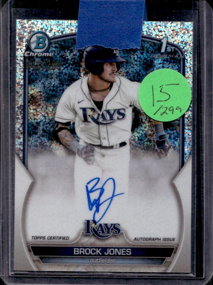 2023 Bowman Brock Jones Chrome Auto Speckle Refractor 1st #43/299 Rays