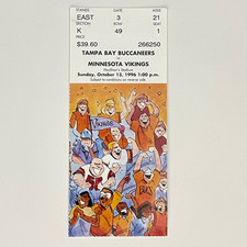 Tony Dungy 1st NFL Coaching Win Ticket 10/13/1996, Buccaneers vs Vikings
