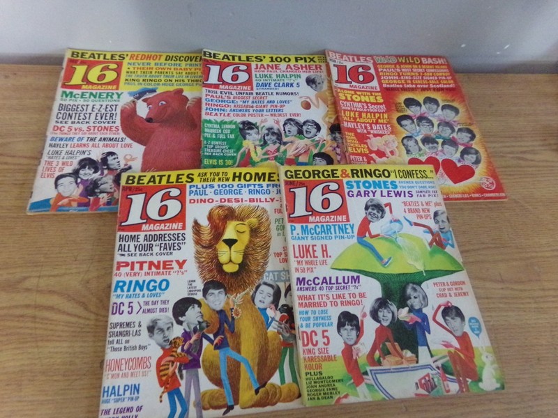 1964-1966 LOT OF 10 TEEN 16 MAGAZINES