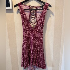 Forever 21 Red and White Plunge Sundress
