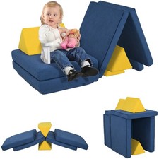 Foam Climbing Blocks for Toddlers, 6 Pieces Climbing Toys, Blue