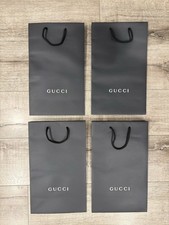Gucci Gift Bag Shopping Black 15x9x5.5 Lot Of 4 Rope Handle New