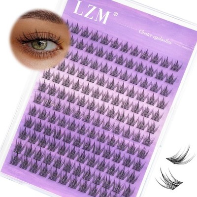 Wimpern Einzeln Individuelle   Natürliche Wimperncluster mit Durchsichtigem B...
