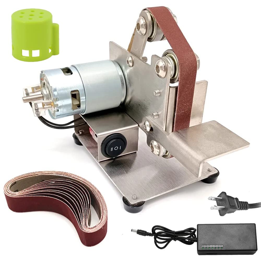 Compact Electric Belt Sander for Wood Metal Plastic DIY Projects