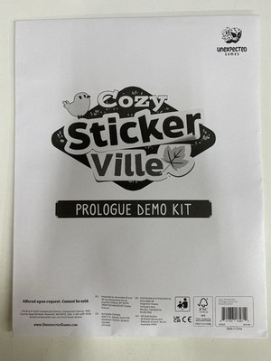 Cozy Stickerville Unexpected Games Prologue Demo Kit New Sealed Promotional