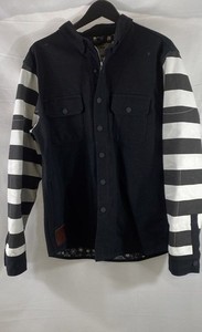 Tobacco Motorwear Men's Bandito Racing Shirt Jacket Black Striped Kevlar Lined