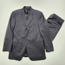 Andrew Fezza 44L 36x34 Gray Pinstripe 100% Wo...