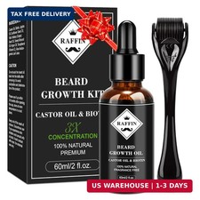 RAFFIN Beard Growth Kit, Beard Growth Oil (2O...