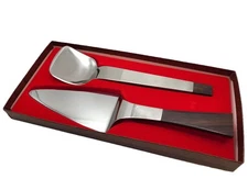 MID Century Stainless ROSEWOOD Serving Set Japan MCM MIB