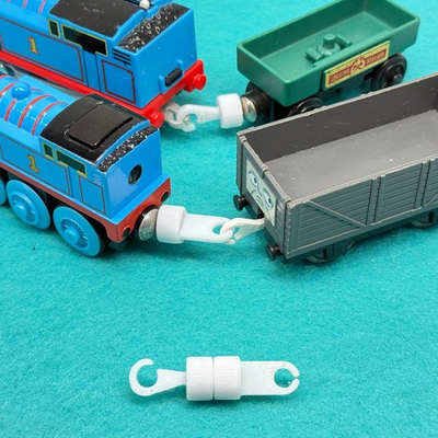 #ad Connect Wooden Railway Trains to Trackmaster Trains Custom Magnetic Coupling $12.95