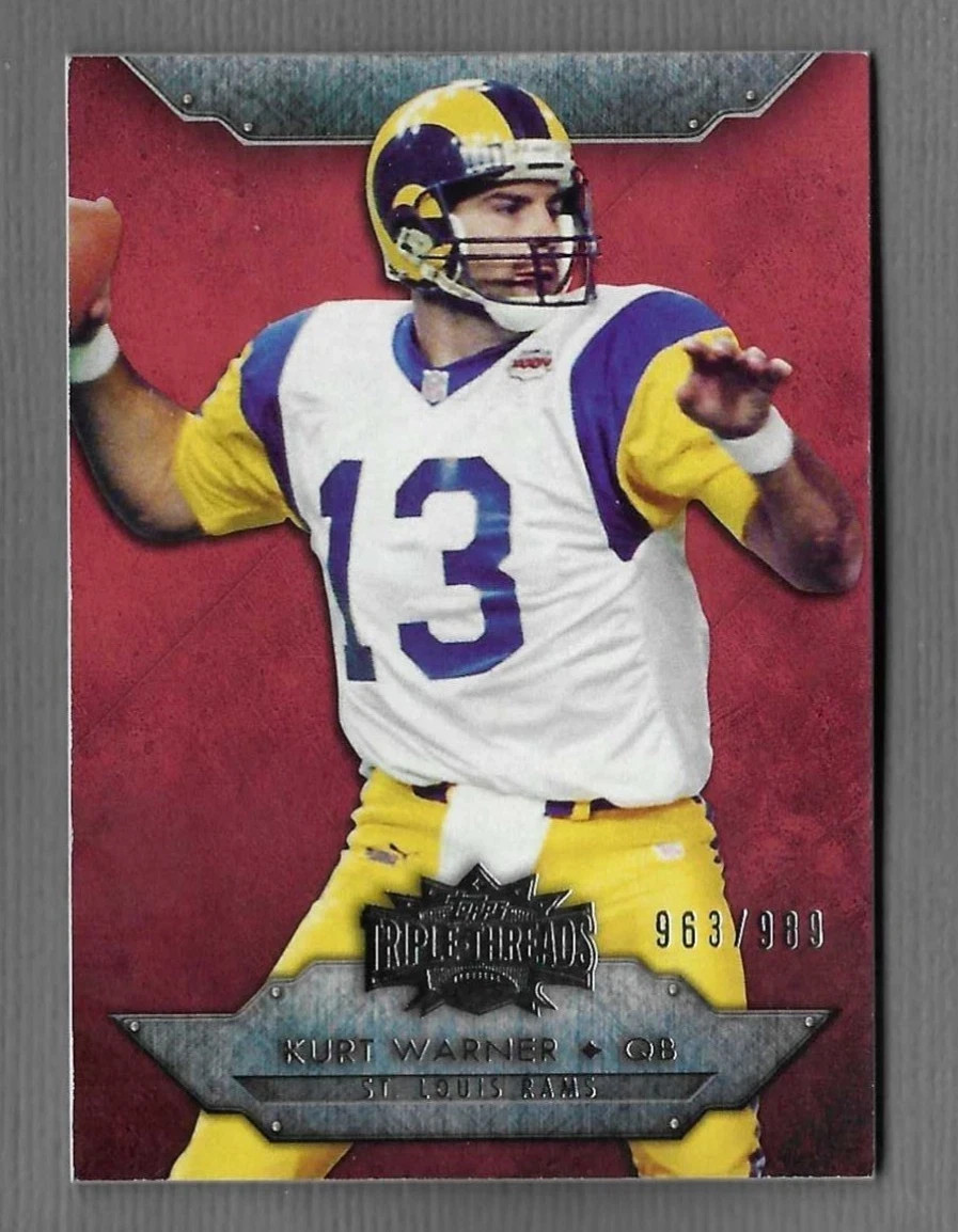 KURT WARNER 2012 TOPPS TRIPLE THREADS RED SP INSERT CARD #47 963/989 RAMS