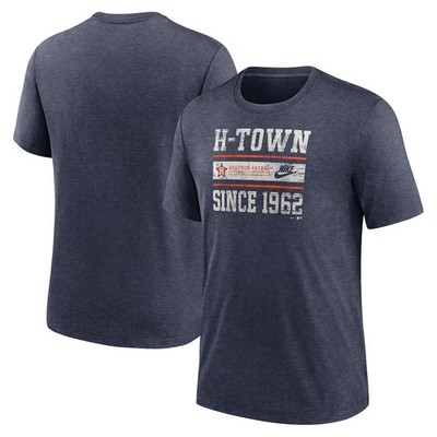 Houston Astros Nike Cooperstown Collection Local Stack Tri-Blend T-Shirt - Navy