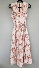 NEVER WORN SZ 6 Kate Spade Midi Dress Pink Dahlia Bloom Burnout Sleeveless
