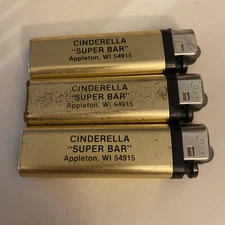Cinderella Super Bar Appleton, WI Set of 3 Lighters