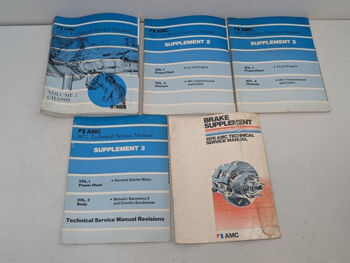 OEM 1977 AMC Body Technical Service Manual + Supplement Book lot Pacer Hornet