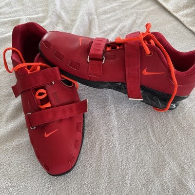 NIKE ROMALEOS 2 WEIGHTLIFTING SHOES RED BLACK ORANGE Men s 14 PERFECT CONDITION