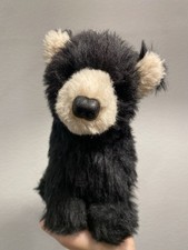 Vintage 1990 R. Dakin  Co. Black Bear realistic Plush Stuffed Animal pillow pet