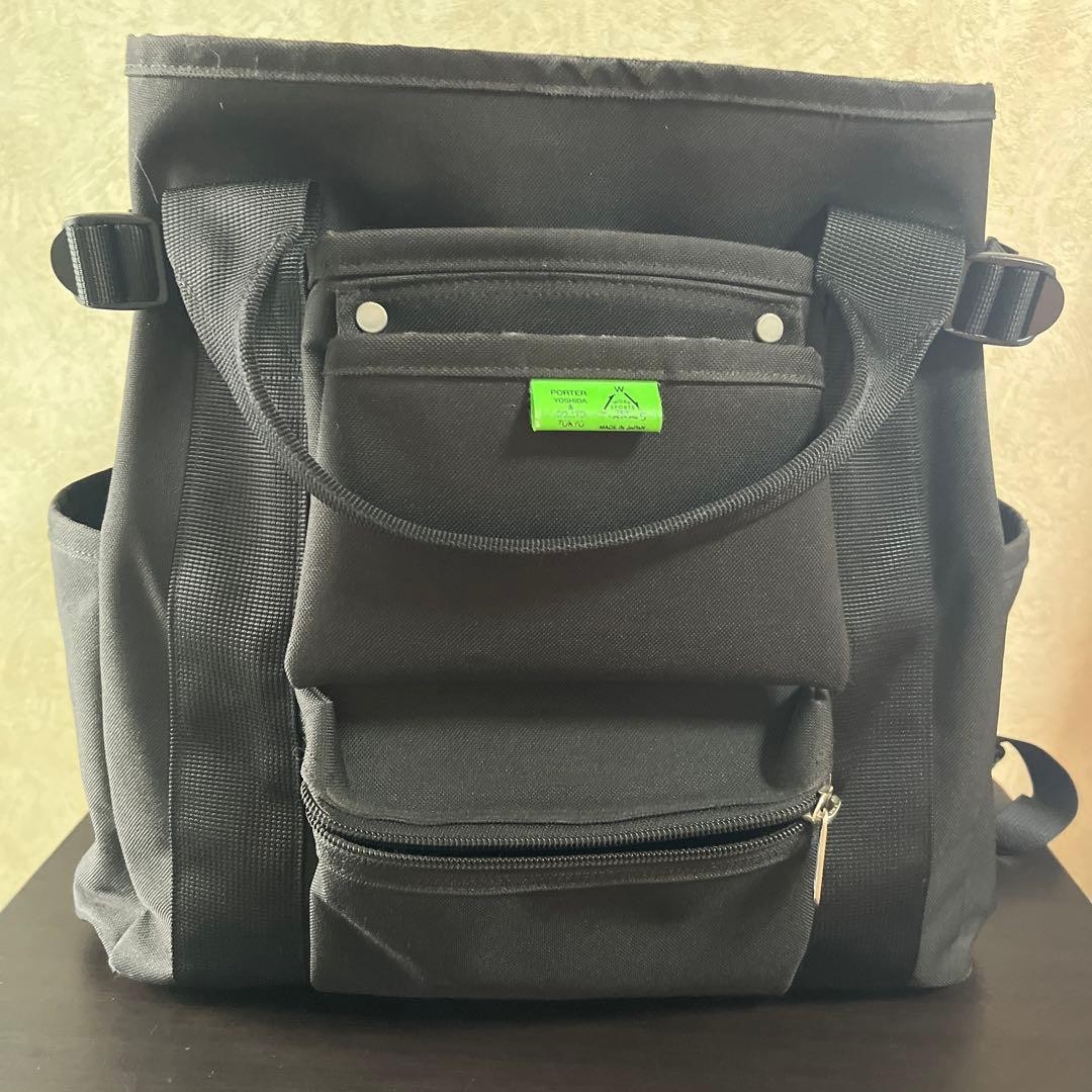 Porter Union Backpack Black Adjustable Strap Used… - image 2