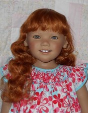 Kemper ANDREA Doll Wig SIZE 14/15 CARROT RED Long Wavy Curly Hair Bangs NWT