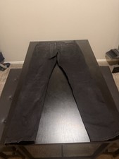 Nudie Men’s Black Denim Jeans Straight Regular Fit Mid Rise Dark Wash