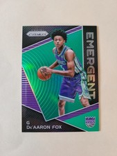 2017-18 Prizm Emergent Green #EM-DEA De'Aaron Fox Rookie Card RC. rookie card picture