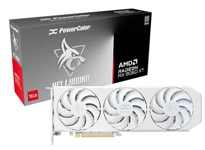 PowerColor Hellhound Radeon RX 9060 XT OC 16GB Spectral White