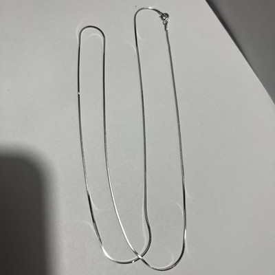  24'' Snake Solid Sterling Silver Chain  Marked  Italy 
