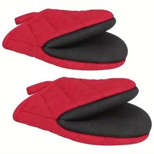 Kitchen Oven Gloves High Heat Resistant Short Oven Mitts with Non-Slip Grip Surf