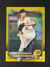 Seth Hernandez 2025 Bowman Chrome 1st Yellow MOJO Refractor 54/75 Pirates