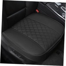 1 Pair PU Car Seat Covers, Front Seat Bottom Protectors B-Diamond-Black