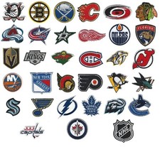 NHL Hockey Team Logo Iron on Patches 2" to 3.5" Set of all 32 Teams
