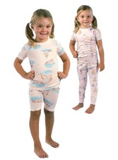 Burt's Bees 4pc Pajama Set 100 Organic Cotton Unicorn Tea Party Pink Girls 2T