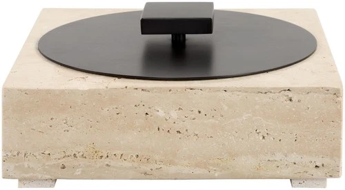 Uttermost 18196 Natural Luxe 4-1/2" Tall Iron and Travertine - Oil Rubbed Bronze - Picture 4 of 6