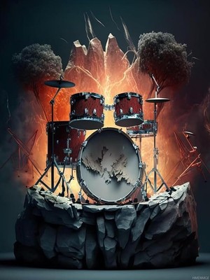 HMDIIMGE Drum Stand Kit Diamond Painting, 5D Rock Painting DIY Varicolored 