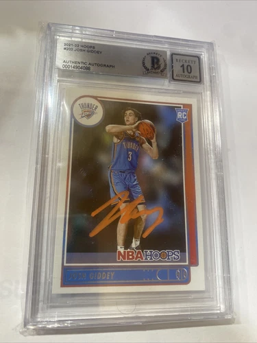 2021-22 NBA Hoops #202 Josh Giddey Signed Card AUTO PSA Slabbed RC BGS 10 Auto