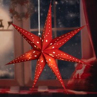 Led Weihnachts Deko HäNge Decken Leuchte Xmas Stern Rot Papier Beleuchtung